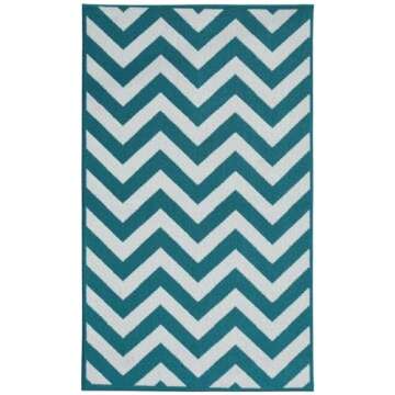 Garland Rug Chevron Area Rug, 5 by 7-Feet, Large, Black/White