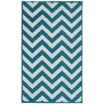 Garland Rug Chevron Area Rug, 5 by 7-Feet, Large, Black/White