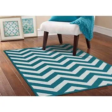 Garland Rug Chevron Area Rug, 5 by 7-Feet, Large, Black/White