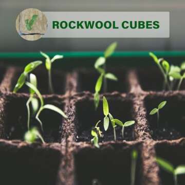 1.5” Rockwool Starter Plugs for Hydroponics, Rockwool Grow Cubes, 1 Sheets of 28 Plugs (Small)
