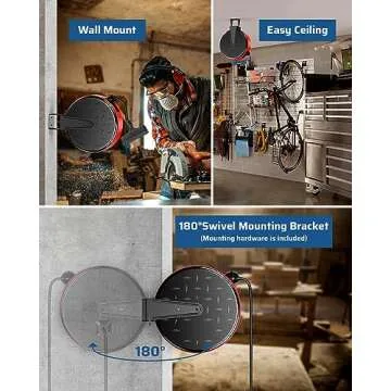 DEWENWILS 30 Ft Retractable Extension Cord Reel, Ceiling or Wall Mount 16/3 Gauge SJTW Power Cord with 3 Electrical Outlets Pigtail for Garage and Shop, 10 Amp Circuit Breaker, Metal Plate, UL Listed