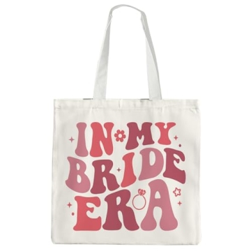 OTOUO Pink Bridal Canvas Tote Bag - Elegant Bride Era Shoulder Bag