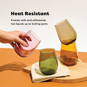 TOSSWARE RESERVE 16oz Stemless Wine Glasses Set of 4