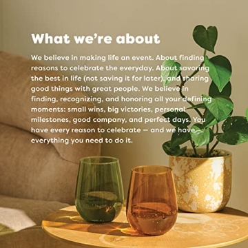 TOSSWARE RESERVE 16oz Stemless Wine Glasses Set of 4