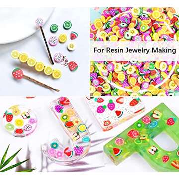 24 Boxes Fruit Slices Charms for Resin Polymer Clay Slime Making 3D Fimo Assorted Pieces Sticker Bul...