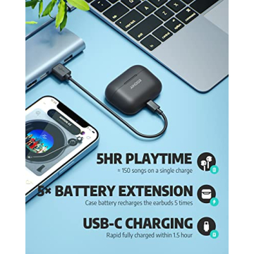 AIHOOR Wireless Earbuds Bass Boosted 30hr Playtime