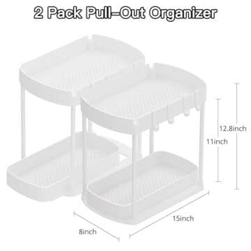 Ukeetap 2 Pack Multi-Purpose Pull-Out Storage Organizers for Home