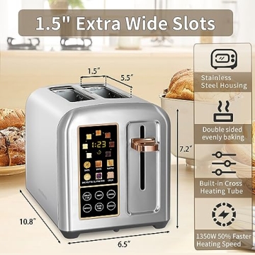 SEEDEEM 2 Slice Toaster with Fast Heating and LCD Display
