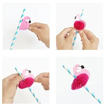 Vibrant Flamingo Paper Straws for Your Party Needs