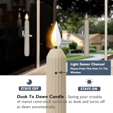 Homemory Flameless Window Candles - Sensor Dusk to Dawn