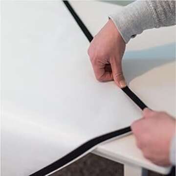 Blackout EZ - Total Sunlight Blocking Window Cover - Complete Light Block -New EZ Grid™ Material, Small - Customizable to (36" x 48") Black in/White Out - Made in USA