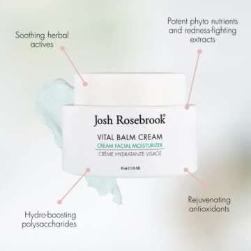Josh Rosebrook Vital Balm Cream - High Performance Rich Facial Moisturizer, Protects Skin Barrier fo...