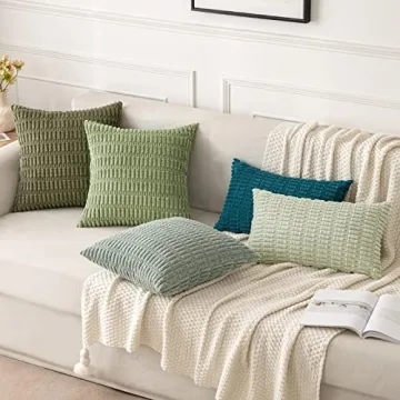 MIULEE Corduroy Decorative Throw Pillow Covers for Chic Homes