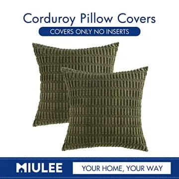 MIULEE Corduroy Decorative Throw Pillow Covers for Chic Homes