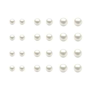 Pearl Stud Earrings Set for Women Wedding Bridal Earring Pearl Earrings Studs Set 12 Pairs Simulated...