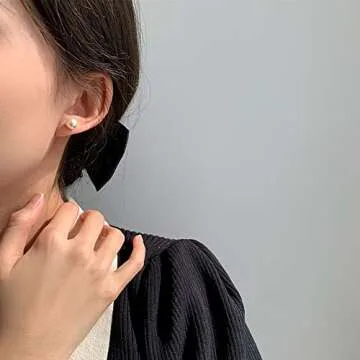 Elegant Pearl Stud Earrings Set for Women - 12 Pairs