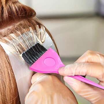 LoveBB 10 Pcs Professional Hair Coloring Dyeing Kit for Salon and Home, Mixing Bowl, Dye Color Brush, Ear Caps, Dye Mixer (Pink)