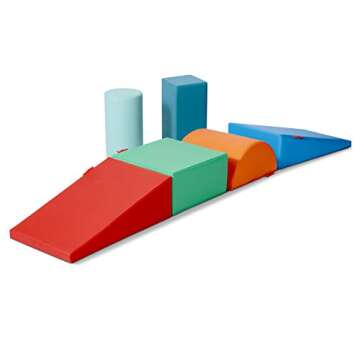 Radio Flyer Tumble Town Foam Blocks - Candy, Kids Indoor Climbers & Play Structure (Six Piece), Big Foam Climbing Blocks for Toddlers Ages 9 Months - 3 Years