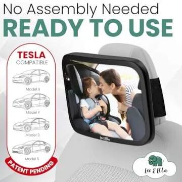 Leo and Ella Baby Car Mirror - Safe & Adjustable Design