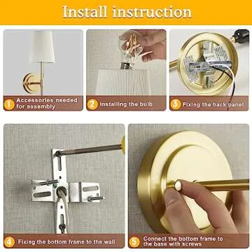 EJIAXIN Wall Sconces Set of 2,Retro Industrial Hardwired Wall Lamps with Pull Chain,Bathroom Vanity Sconces Wall Lighting with White Fabric Shade, Indoor Wall Lights for Bedroom Living Room Corridor