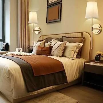 EJIAXIN Wall Sconces Set of 2,Retro Industrial Hardwired Wall Lamps with Pull Chain,Bathroom Vanity Sconces Wall Lighting with White Fabric Shade, Indoor Wall Lights for Bedroom Living Room Corridor