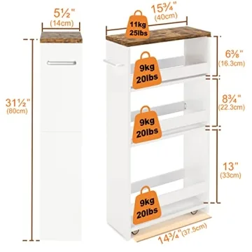 TEAMIX Slim Storage Cart - Easy Organizing for Small Spaces