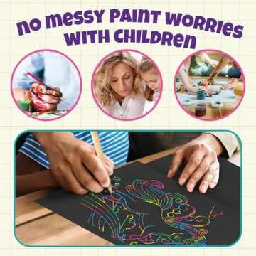 Purple Ladybug Rainbow Scratch Art Paper, 79 PCS Kids Craft Gift - Arts and Crafts for Ages 4-12, Easter Crafts for Kids Activities for Summer, Wedding, Indoor, Travel, Party Games, Camping