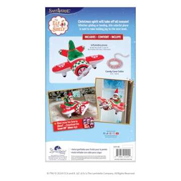 The Elf on the Shelf Polar Props Peppermint Plane Ride - Official Plane for Your Scout Elves - Includes Inflatable Plane and Cable