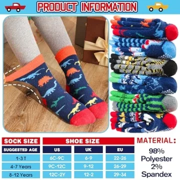 Welwoos Fuzzy Slipper Socks for Boys - Warm & Non-Slip