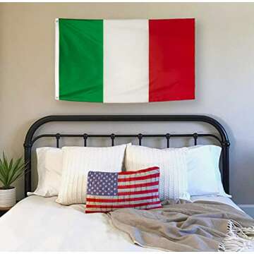 DANF Italy Flag 3x5 Ft Thick Polyester, Fade Resistant, Brass Grommets, Canvas Header italian Nation...