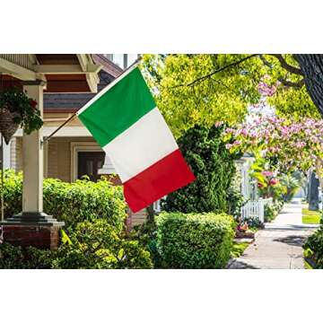 DANF Italy Flag 3x5 Ft Thick Polyester, Fade Resistant, Brass Grommets, Canvas Header italian National Flags 3 X 5 Feet