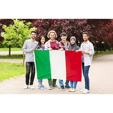 DANF Italy Flag 3x5 Ft Thick Polyester, Fade Resistant, Brass Grommets, Canvas Header italian National Flags 3 X 5 Feet
