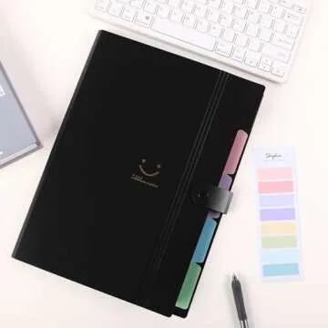 SKYDUE Expanding File Folder with 5 Pockets, Cute Accordion File Organizer, Letter Size Filing Folde...