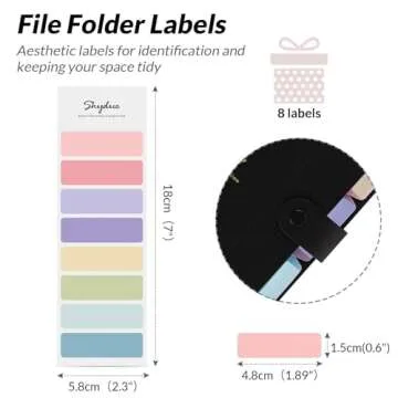 SKYDUE Expanding File Folder with 5 Pockets, Cute Accordion File Organizer, Letter Size Filing Folder, Portable Paper Organizer, School Office Supplies Black