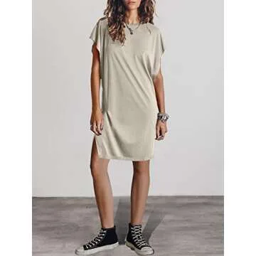 ANRABESS Women's Casual Summer T-Shirt Dress - Perfect Fit