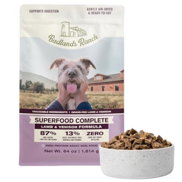 BADLANDS RANCH Superfood Complete Dog Food - High Protein Nutrition by Katherine Heigl (64 oz.)