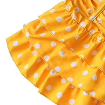 qyqkfly Polka Dot Girls Kids Bathing Suits Adjustable Swimsuits (FBA)