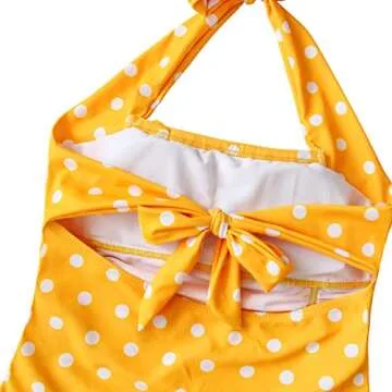 qyqkfly Girls Polka Dot Adjustable Bathing Suits 4-14