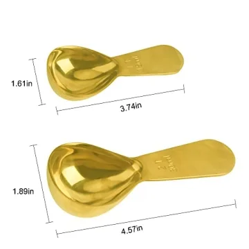 Gold Stainless Steel Coffee Scoop Set for Perfect Measuring