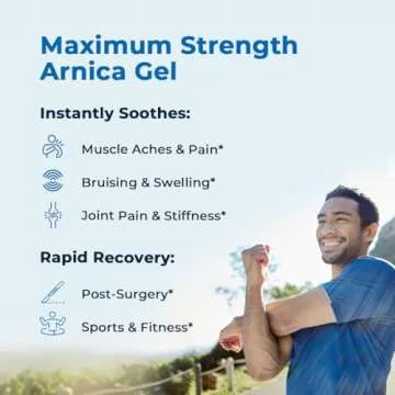 VitaMedica Arnica Gel Plus 15 Healing Plant Compounds, Extra Strength Formulation for Bruising, Swelling, Joint Pain, Muscle Soreness & Stiffness, All-Natural, Plant-Based Pain Relief