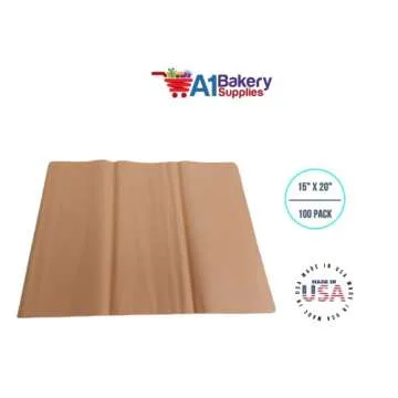 Peach Tissue Paper 15 Inch X 20 Inch - 100 Sheets Premium Tissue Paper A1 bakery supplies Made in USA