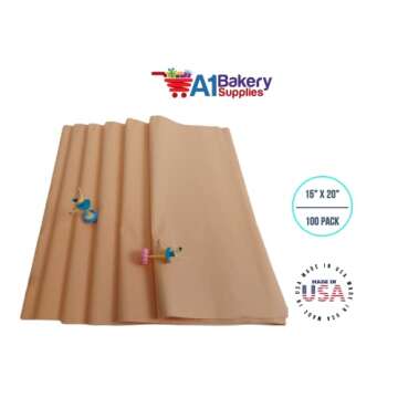 Peach Tissue Paper 15 Inch X 20 Inch - 100 Sheets Premium Tissue Paper A1 bakery supplies Made in USA