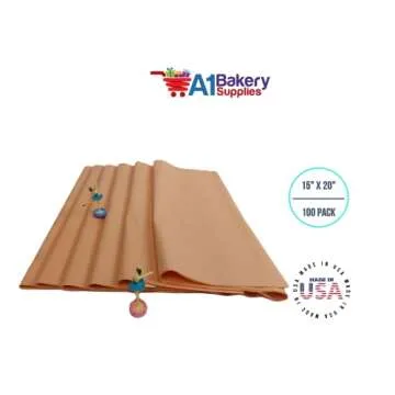 Peach Tissue Paper 15 Inch X 20 Inch - 100 Sheets Premium Tissue Paper A1 bakery supplies Made in USA