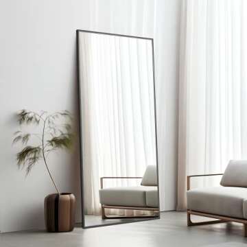 NeuType Full Length Mirror Standing Hanging or Leaning Against Wall, Large Rectangle Bedroom Mirror ...