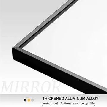 NeuType Full Length Mirror Standing Hanging or Leaning Against Wall, Large Rectangle Bedroom Mirror Floor Mirror Dressing Mirror Wall-Mounted Mirror, Aluminum Alloy Thin Frame, Black, 63"x20"