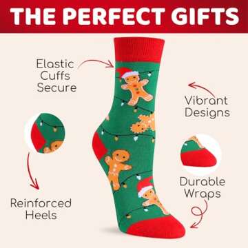 HAPPYPOP Christmas Socks for Teens and Young Adults
