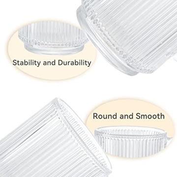 Premium 12oz Glass Coffee Mugs with Handle for Hot/Cold Beverages