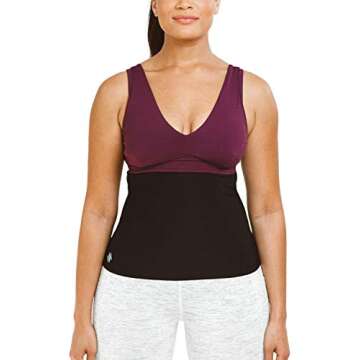 Sweat Shaper Waist Trimmer for Women, Waist Trainer Sauna Belt, Neoprene-Free Waist Cincher, Sauna Slimming Belt (Black, Large)