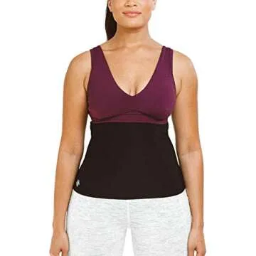 Sweat Shaper Waist Trimmer for Women, Waist Trainer Sauna Belt, Neoprene-Free Waist Cincher, Sauna Slimming Belt (Black, Large)