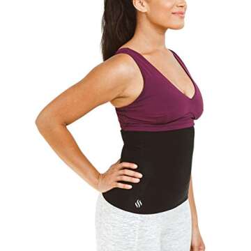 Sweat Shaper Waist Trimmer for Women, Waist Trainer Sauna Belt, Neoprene-Free Waist Cincher, Sauna Slimming Belt (Black, Large)